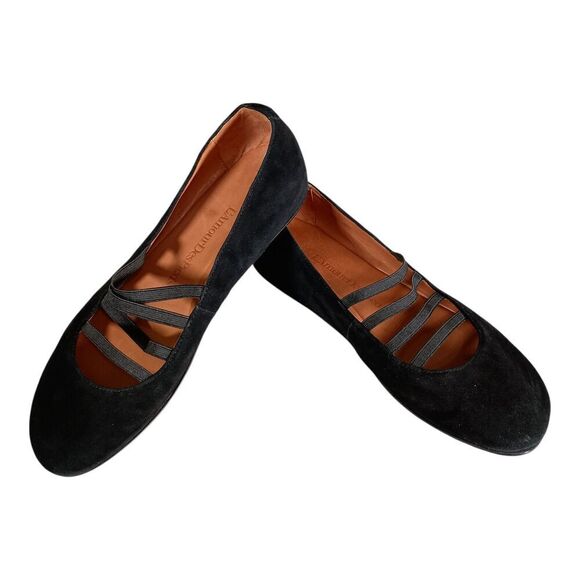 L’amour Des Pieds Caiden Hidden Wedge Flat Round Toe Black Suede Womens 9 M - Picture 2 of 11